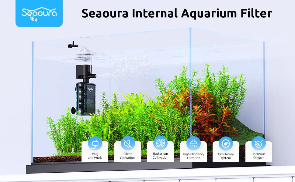 View of Seaoura New Small Aquarium Filter: The Perfect Choice for a Multi-Func
