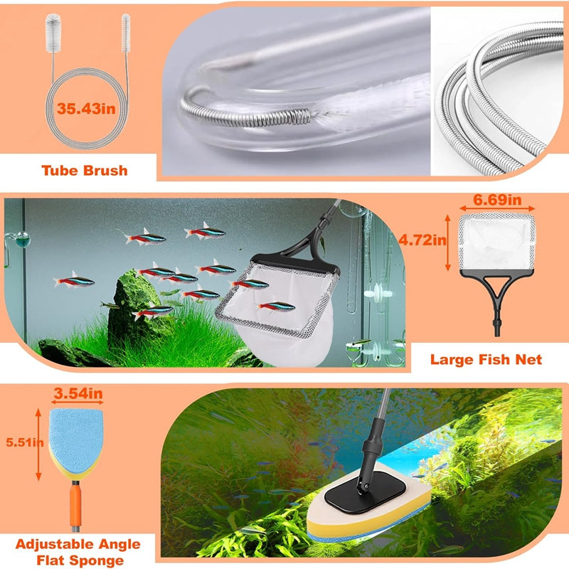 Seaoura 7 in 1 Aquarium Cleaning Tool for efficient tank maintenance0