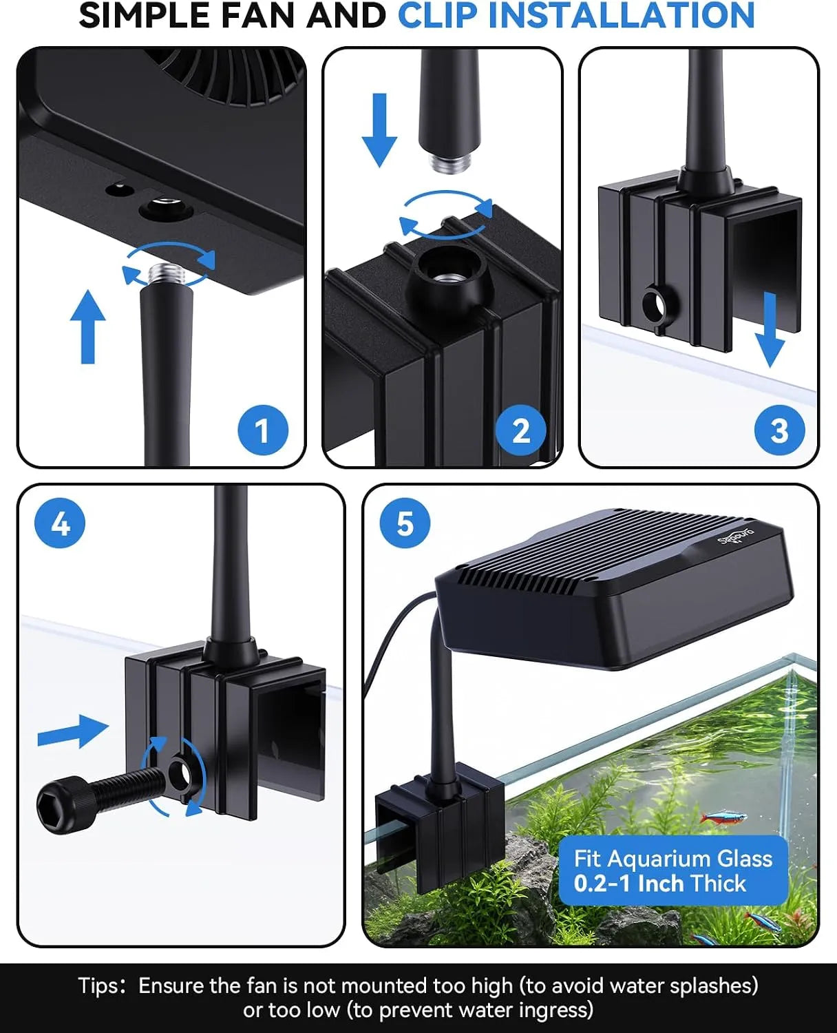 Aquarium Chiller Fan simple fan and clip installation