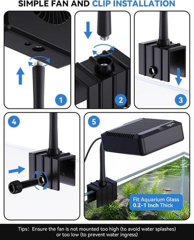 Aquarium Chiller Fan simple fan and clip installation