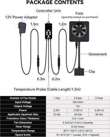 Aquarium Chiller Fan with Temp Probe 4