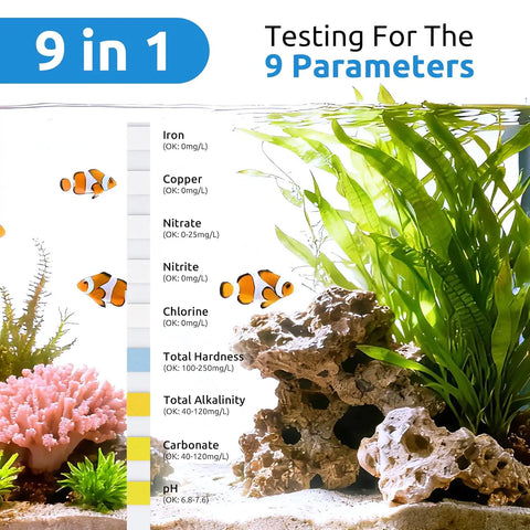 SEAOURA SR-901 9 in 1 Aquarium Water Testing Strips