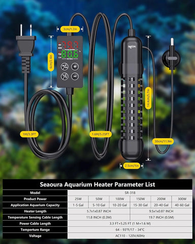 SEAOURA SR-318 Small Aquarium Heater-4