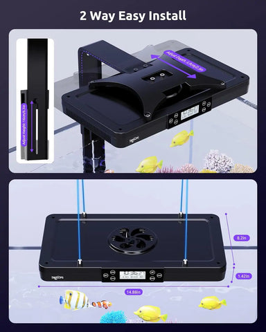 SEAOURA SR-691 aquarium LED light adjustable height and depth