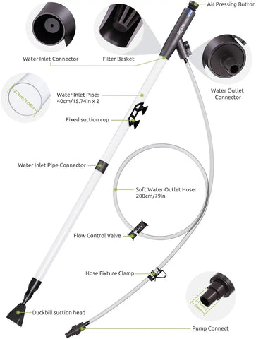 Seaoura SR-529 Aquarium Vacuum Gravel Siphon Fish Tank Cleaner