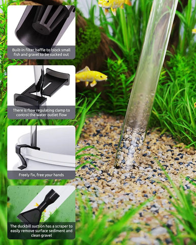 Seaoura SR-529 Aquarium Vacuum Gravel Siphon Fish Tank Cleaner