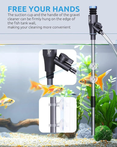 Seaoura SR-527 Small Gravel Vacuum for Aquarium Fish Tank Cleaner Kit