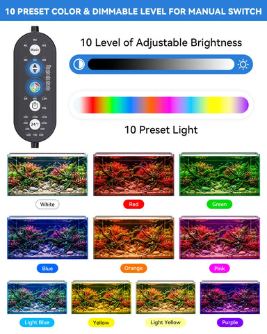 SR-654 Seaoura aquarium light 10 color preset dimmable