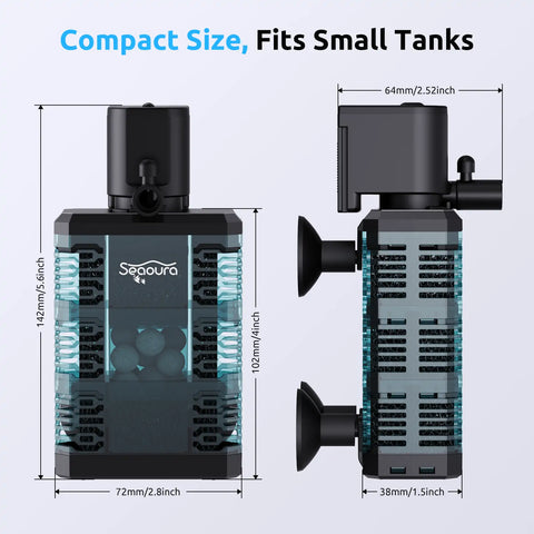 Seaoura SR-702A Small Internal Aquarium Filter