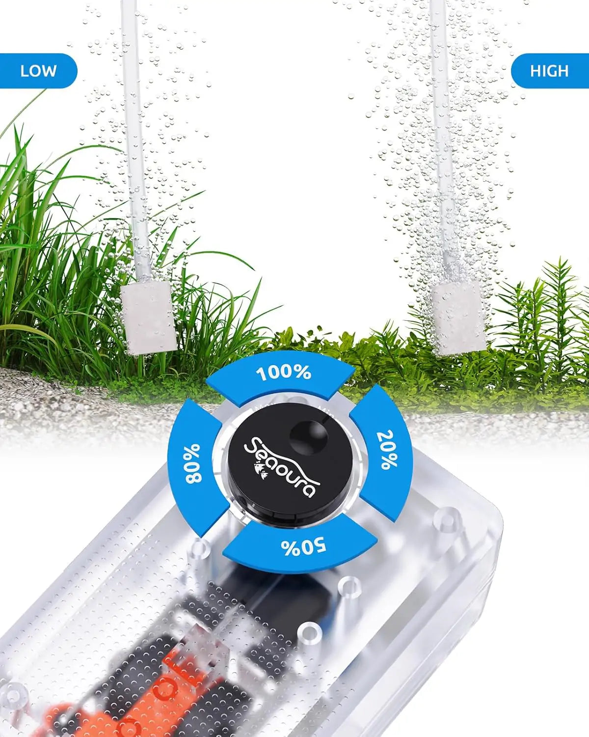 Seaoura SR-202 Aquarium Air Pump (2 outlets-3w)