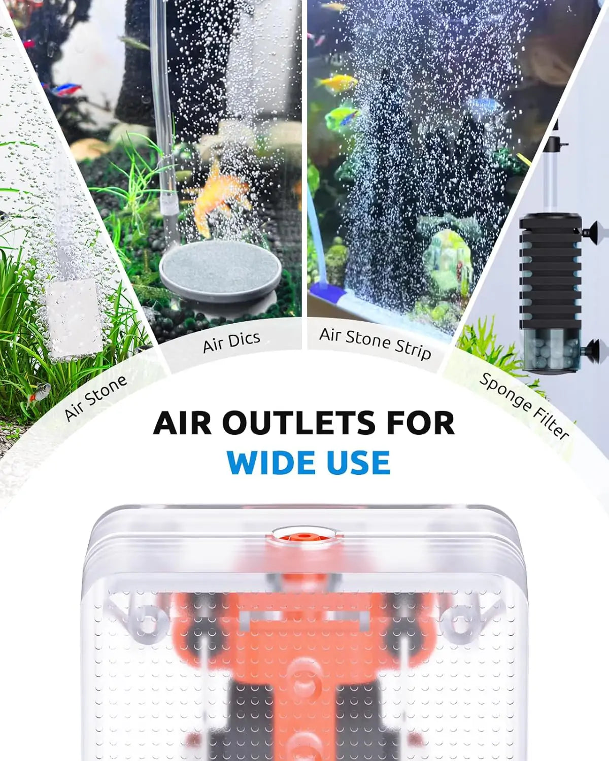 Seaoura SR-202 Aquarium Air Pump (2 outlets-3w)