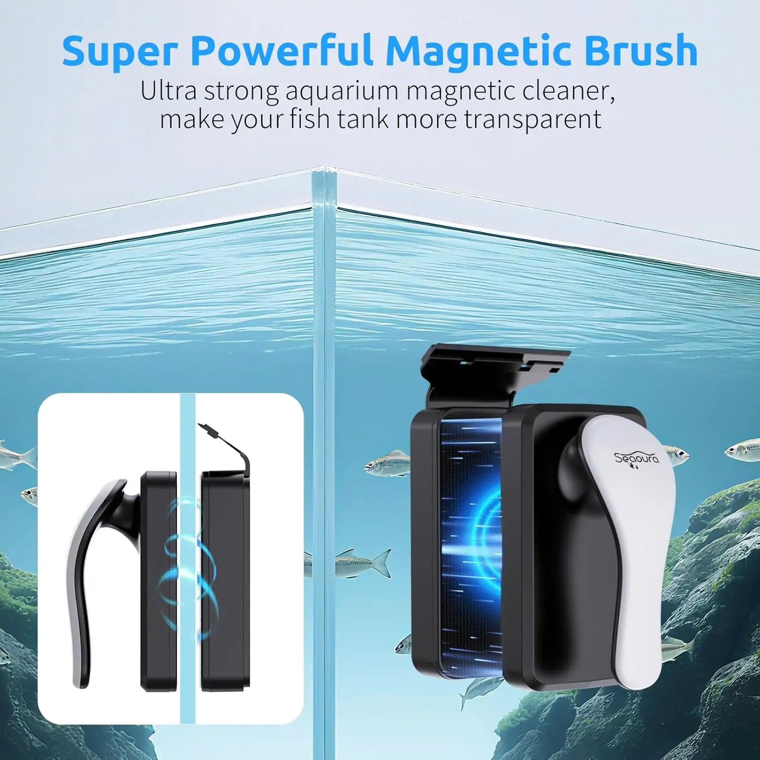 Seaoura SR-510 Magnetic Aquarium Algae Scraper Glass Cleaner
