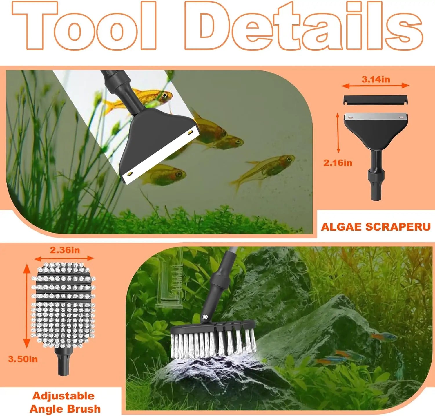 Seaoura SR-513 7 in 1 Multi Function Aquarium Cleaner Kit