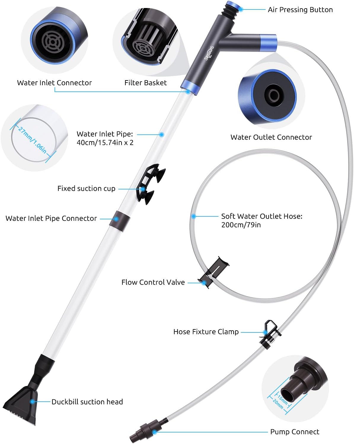 Seaoura SR-528 Aquarium Siphon Pump Gravel Cleaner