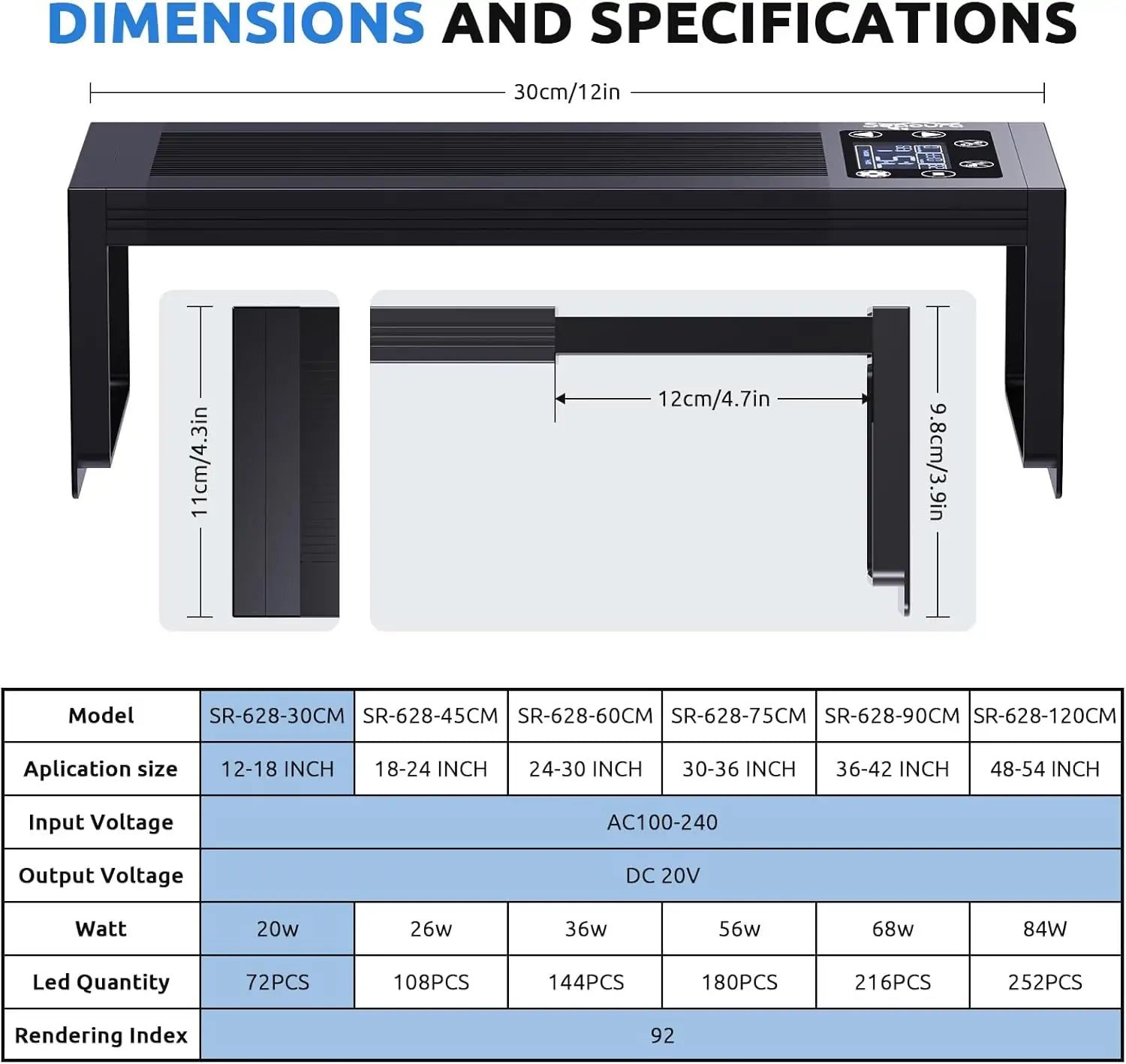 Seaoura SR-628 24/7 LED Aquarium Light