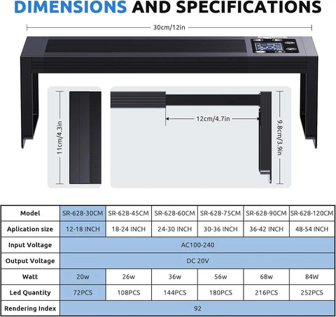 Seaoura SR-628 24/7 LED Aquarium Light