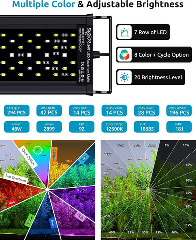 Seaoura SR-657  24/7 LED Aquarium Light Full Spectrum