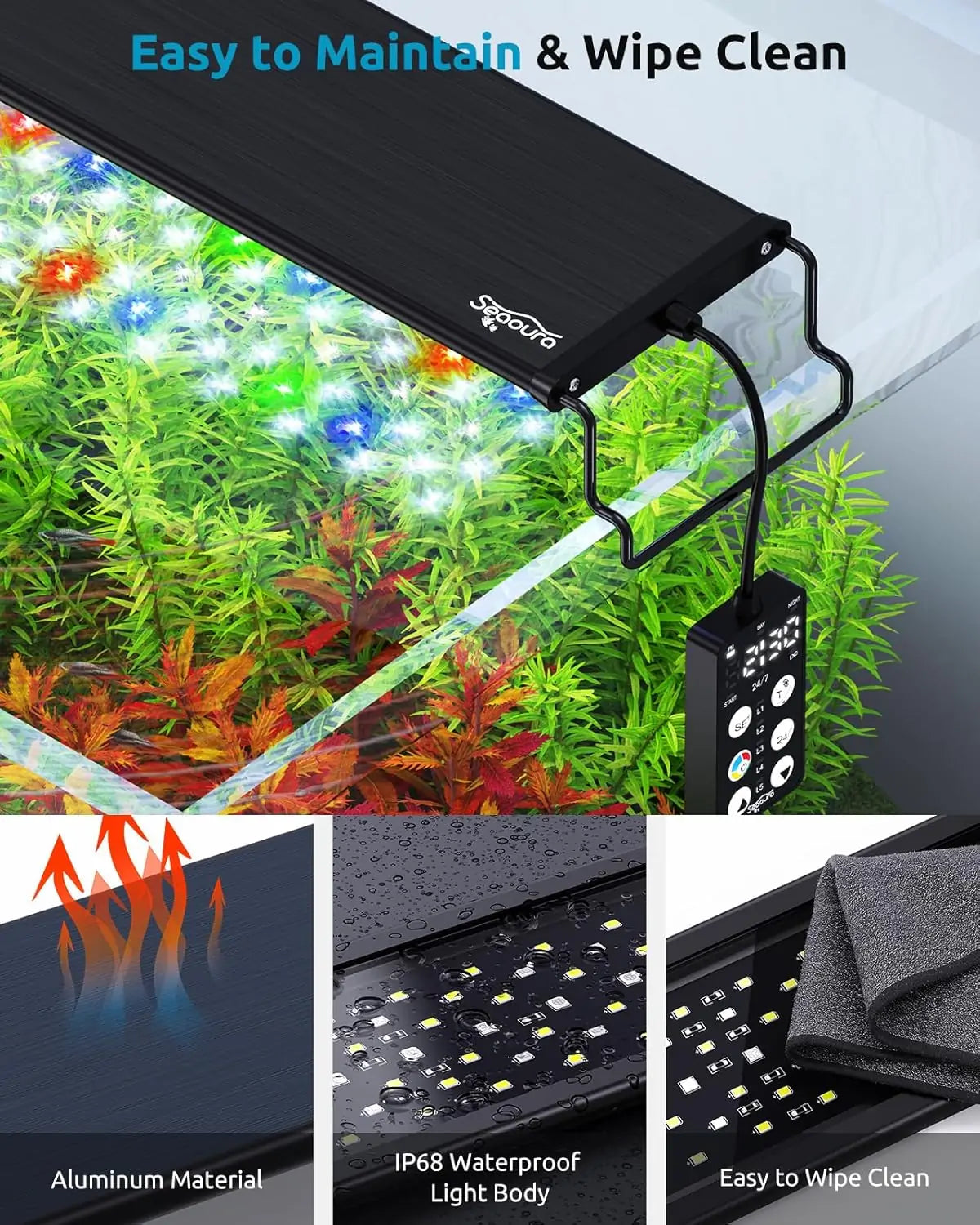 Seaoura SR-657  24/7 LED Aquarium Light Full Spectrum