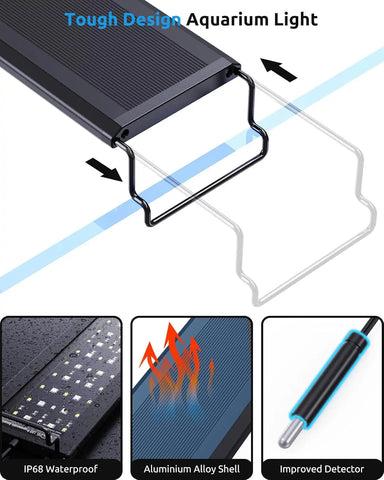 Seaoura SR-659 LED Aquarium Light with Thermometer 【New Upgrade SR-666】