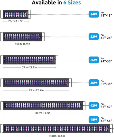 Seaoura SR-659 LED Aquarium Light with Thermometer 【New Upgrade SR-666】
