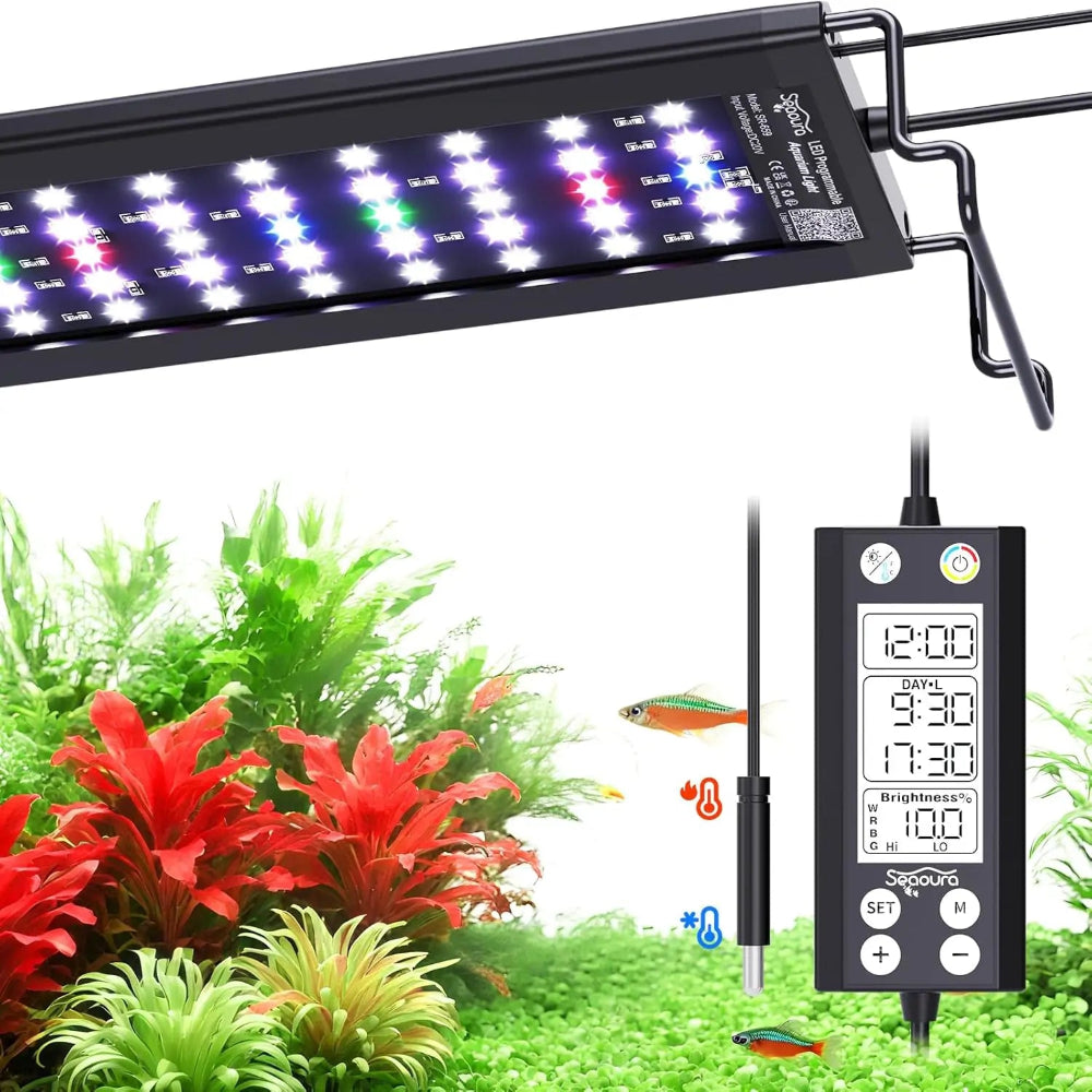Seaoura SR-659 LED Aquarium Light with Thermometer 【New Upgrade SR-666】