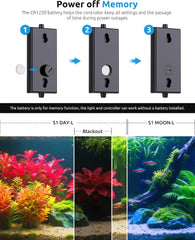 Seaoura SR-659 LED Aquarium Light with Thermometer 【New Upgrade SR-666】