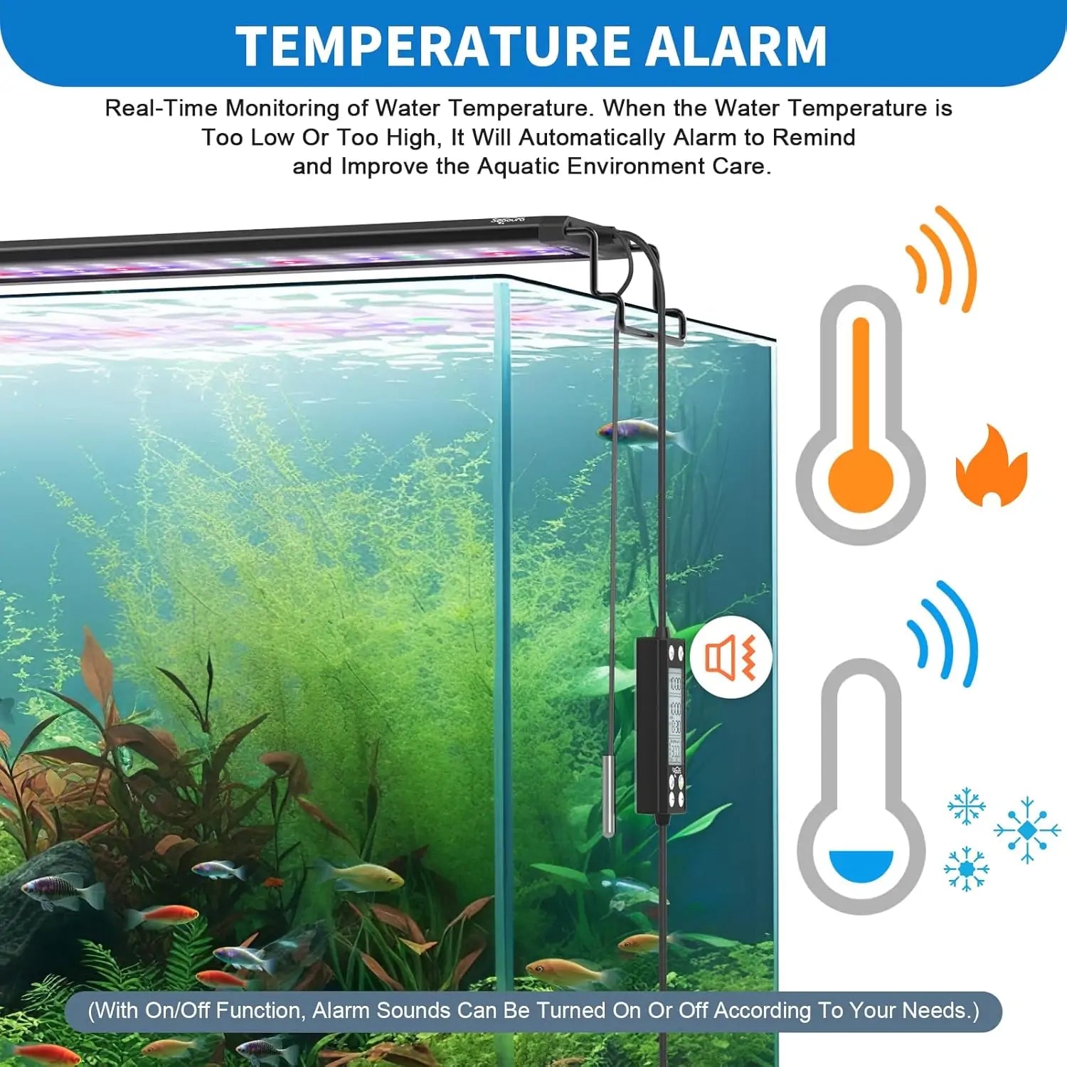 Seaoura SR-666 LED Aquarium Light with LCD Monitor