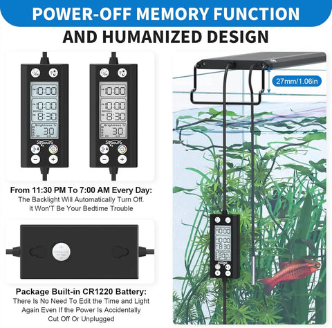 Seaoura SR-666 LED Aquarium Light with LCD Monitor