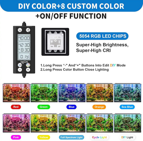 Seaoura SR-666 LED Aquarium Light with LCD Monitor