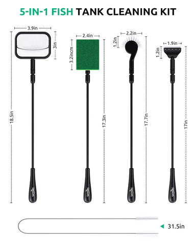 Seaoura SR-517  Aquarium Algae Scraper Cleaning Kit 5 in 1