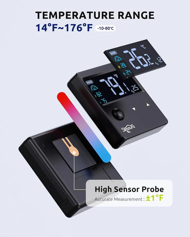 Soeoura SR-801 Aquarium Thermometer Digital with Motion Sensor