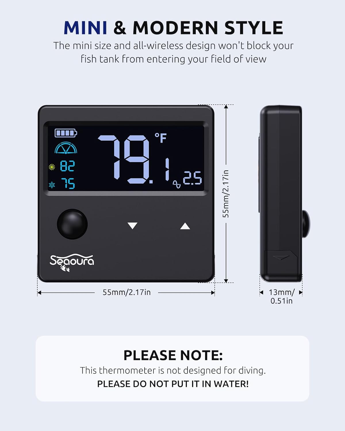 Soeoura SR-801 Aquarium Thermometer Digital with Motion Sensor